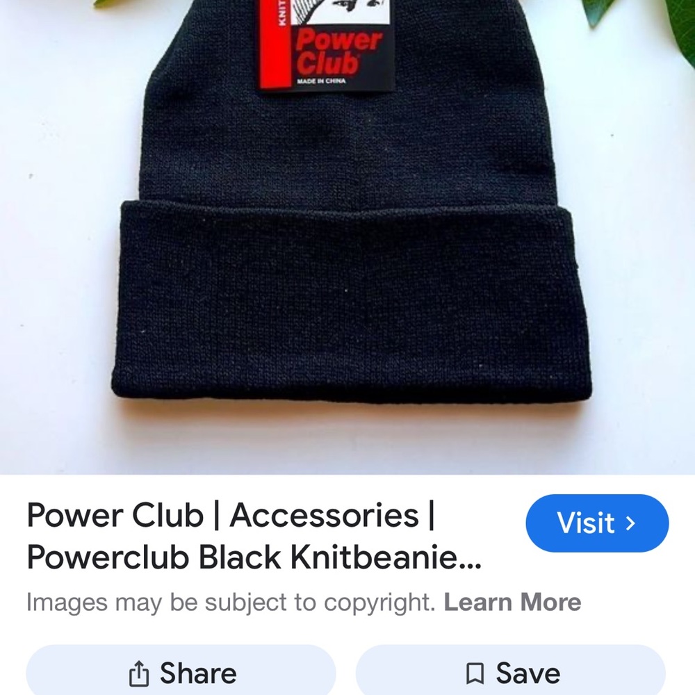 Black Knit Beanie Power Club
